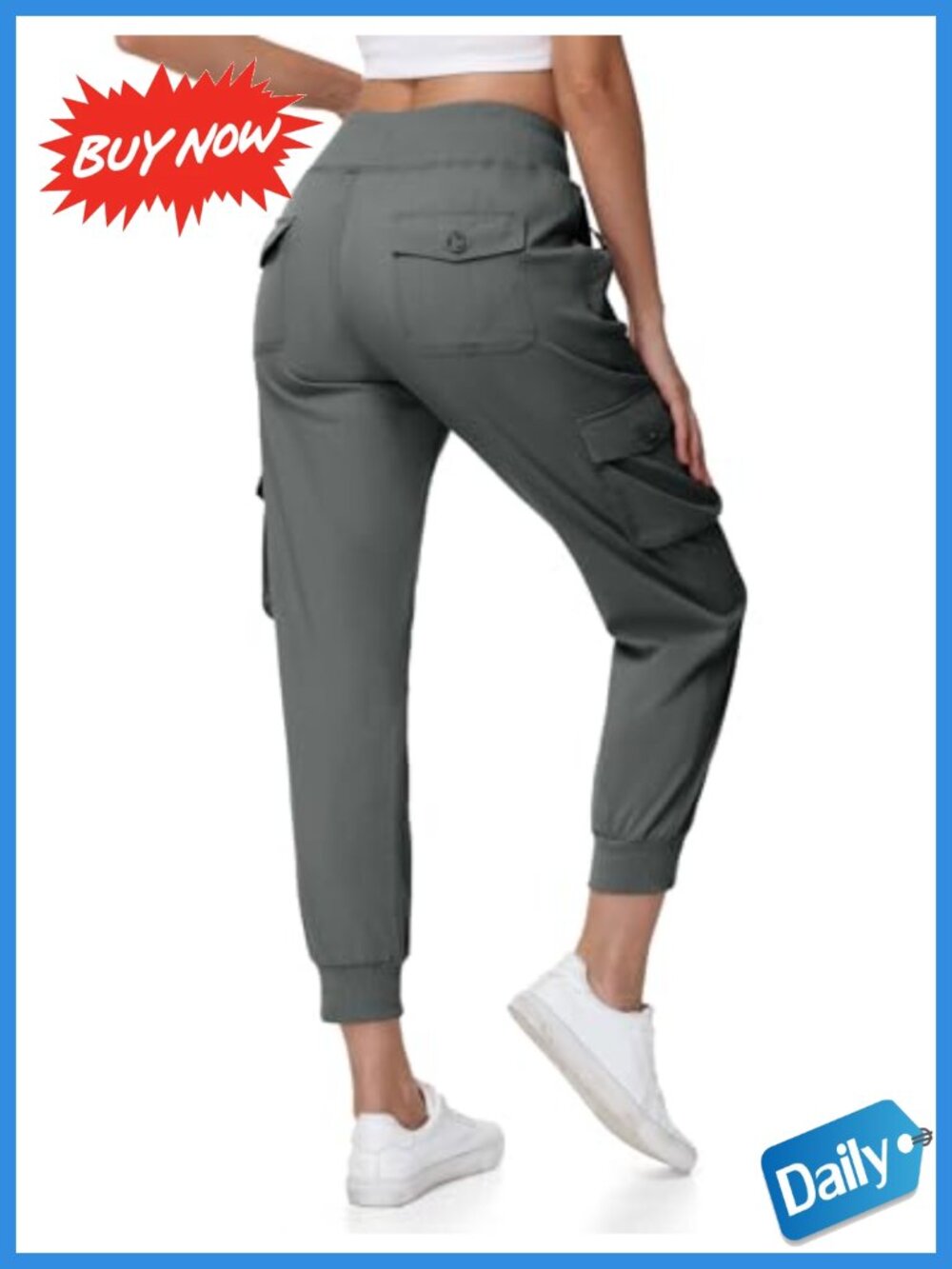 Women's Cargo Joggers Lightweight Quick Dry Hiking Travel Pants 6 Pockets
